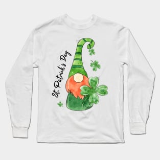 Gnome. St patrick's day.Clover Long Sleeve T-Shirt